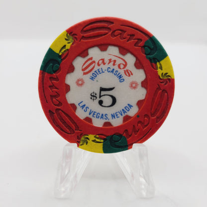 Sands Hotel Casino Las Vegas Nevada 1970's $5 Casino Chip N2126
