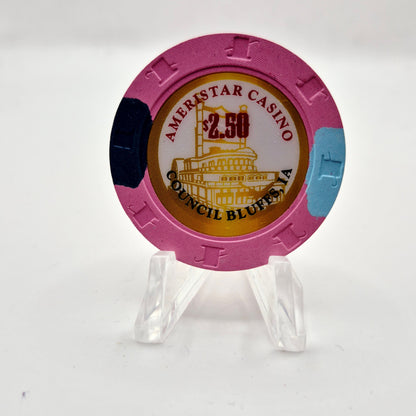Ameristar Riverboat Hotel Casino Council Bluffs Iowa 2021 $2.50 Casino Chip