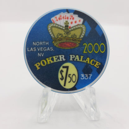 Poker Palace Bingo Casino Las Vegas Nevada 1999 Millennium $7.50 Casino Chip V5303 #337