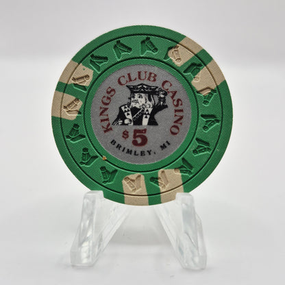 Kings Club Casino Brimley Michigan $5 Casino Chip *Uncirculated