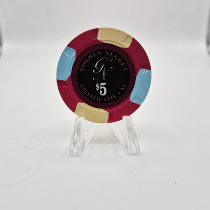 Golden Nugget 'Landry' Hotel Casino Atlantic City New Jersey $5 Casino Chip