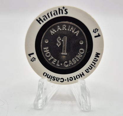 Harrah's Marina Casino Atlantic City New Jersey $1 "Coin Inlay" Casino Chip
