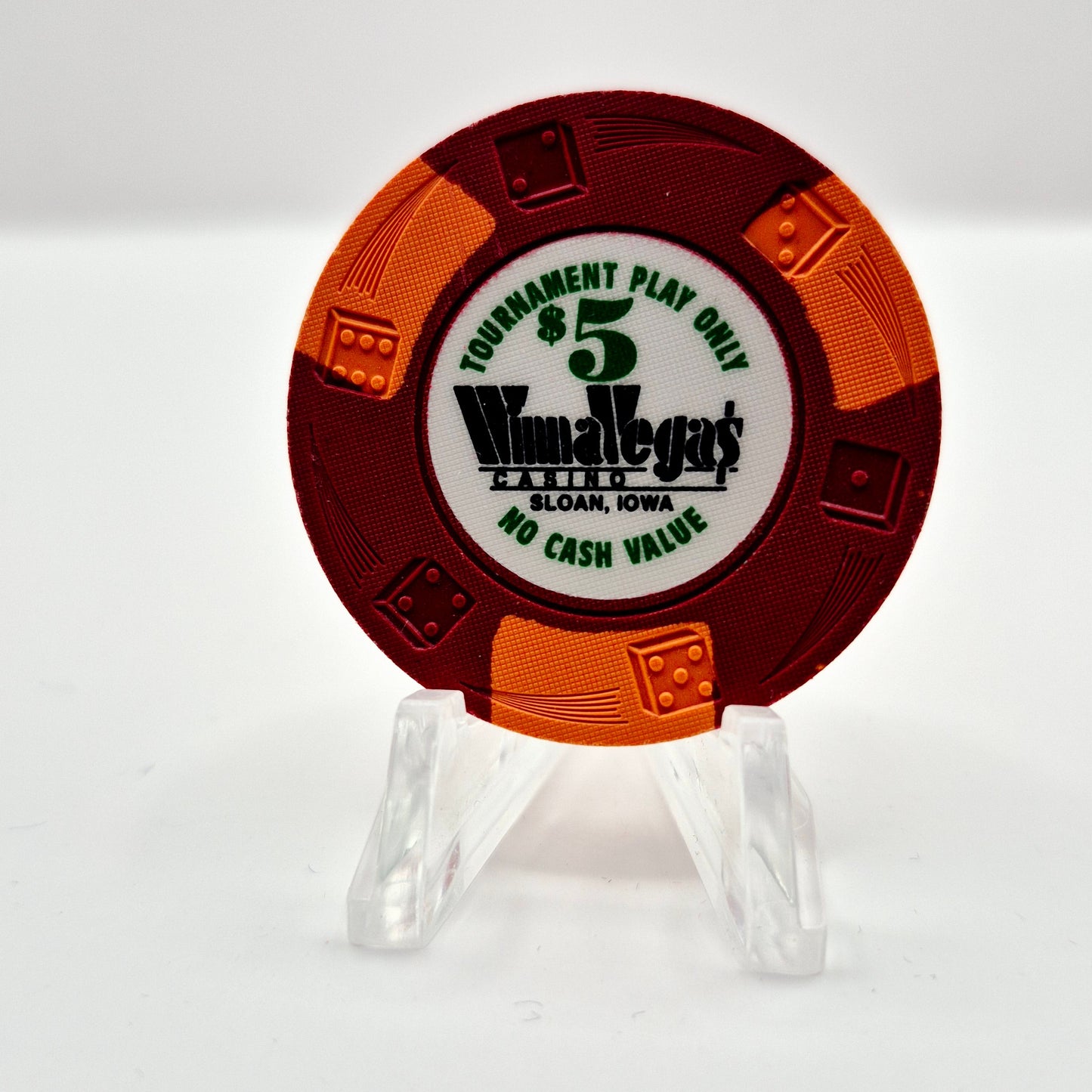 Winna Vegas Resort Casino Sloan Iowa $5 'TOURNAMENT PLAY ONLY' NCV Casino Chip
