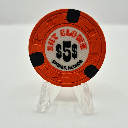 Shy Clown Casino Sparks Nevada 1976 $5 Casino Chip N5531