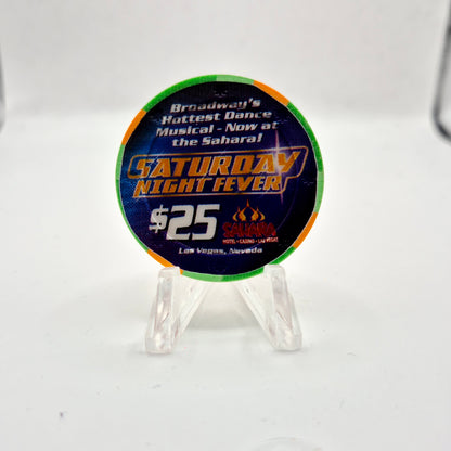 Sahara Hotel Casino 2004 "Saturday Night Fever" $25 Casino Chip E3710 **VERY SHARP **