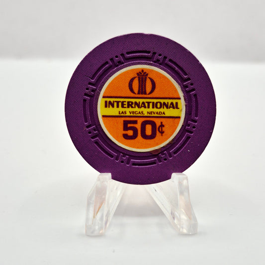 International Hotel Casino Las Vegas Nevada 1969 $.50 Casino Chip N7638 *Small hairline crack on 2 sides