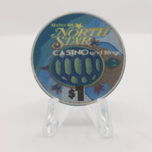 North Star Casino Mohican Bowler Wisconsin $1 Casino Chip