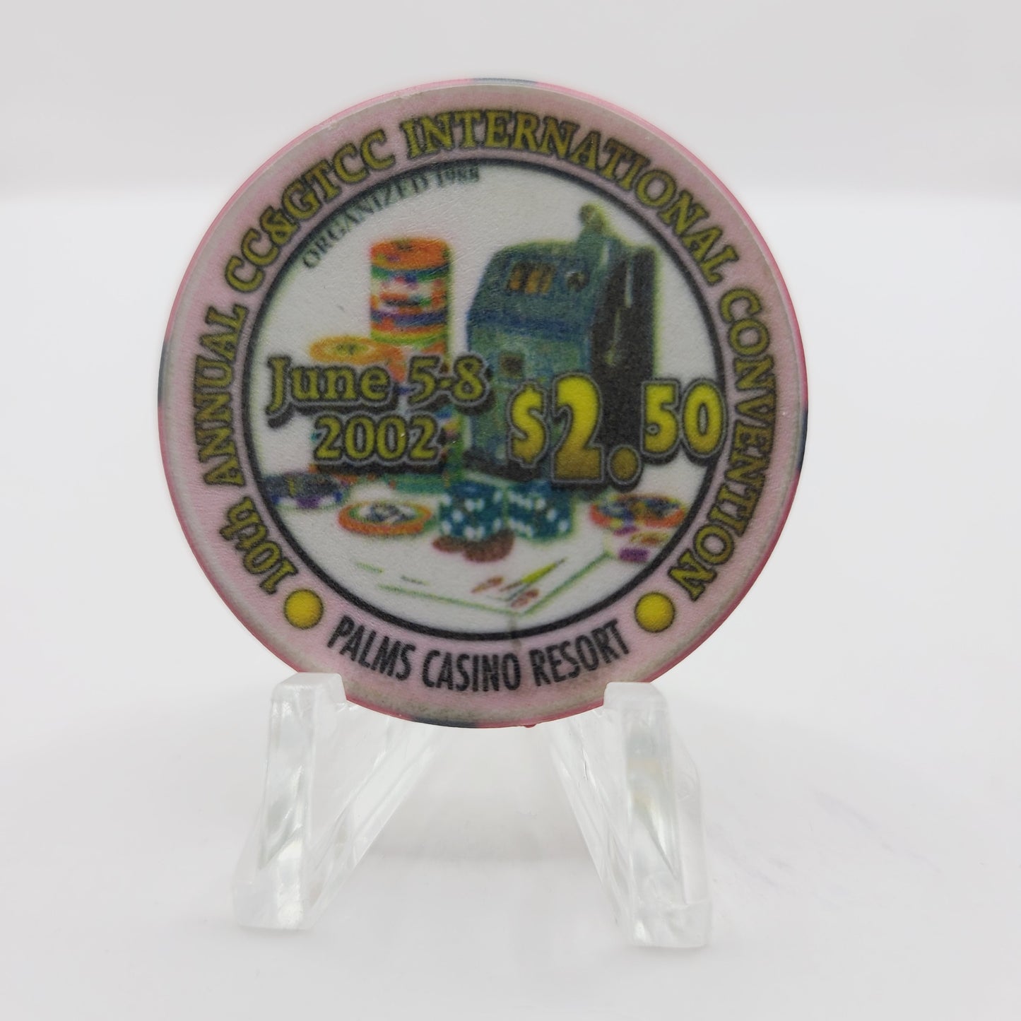 Palms Hotel Casino Las Vegas Nevada 2002 "10th Annual CCGTCC Convention" $2.50 Casino Chip E1916
