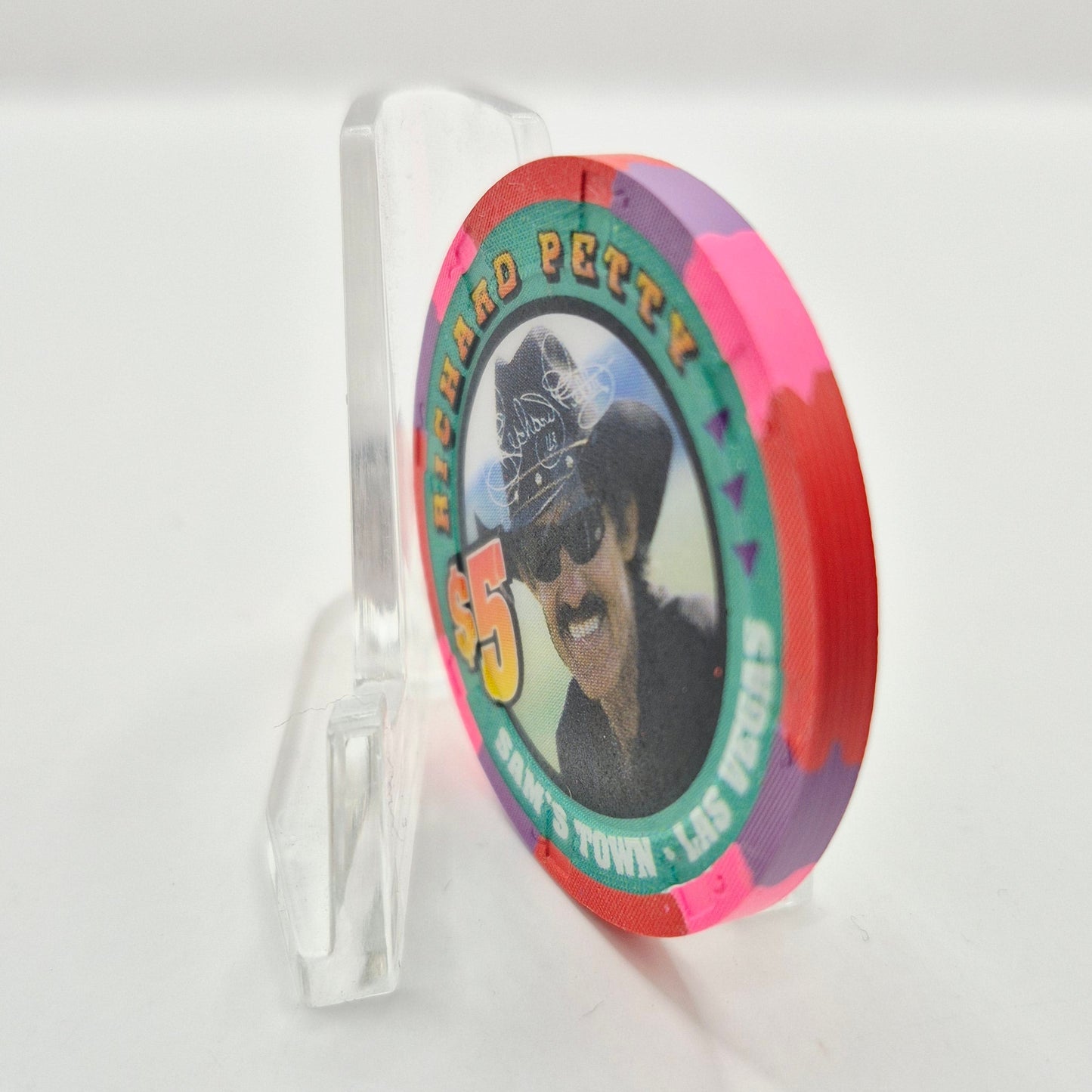 Sam's Town Hotel Casino Las Vegas Nevada 2001 'Richard Petty' $5 Casino Chip V7093