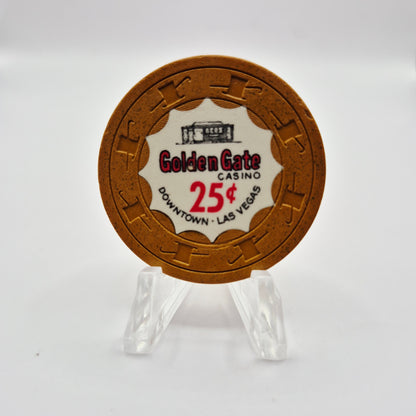 Golden Gate Casino Las Vegas Nevada 1967 $.25 Casino Chip N1708