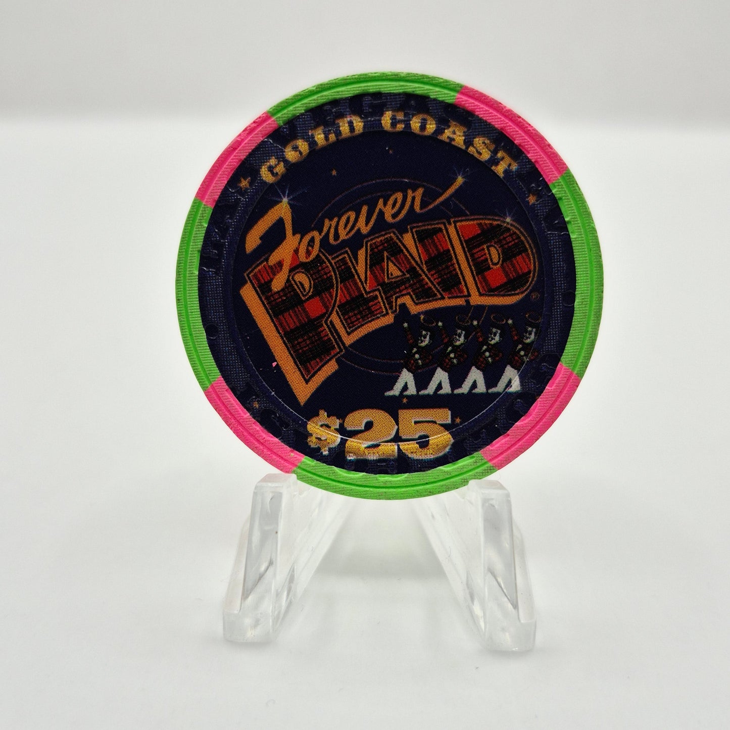 Gold Coast Hotel Casino Las Vegas Nevada 'Forever Plaid' $25 Casino Chip E4460