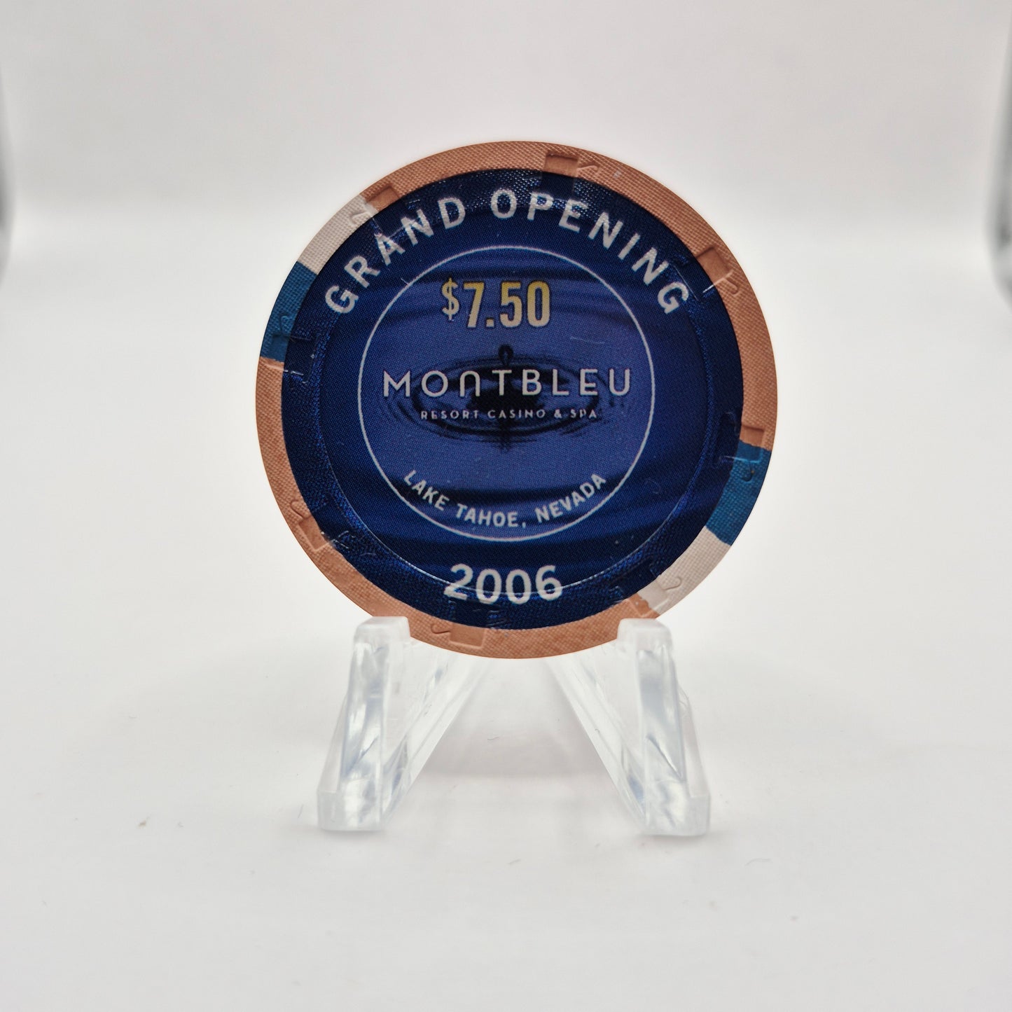 Montbleu Resort Casino Lake Tahoe Nevada 2006 'Grand Opening' $7.50 Casino Chip E5500