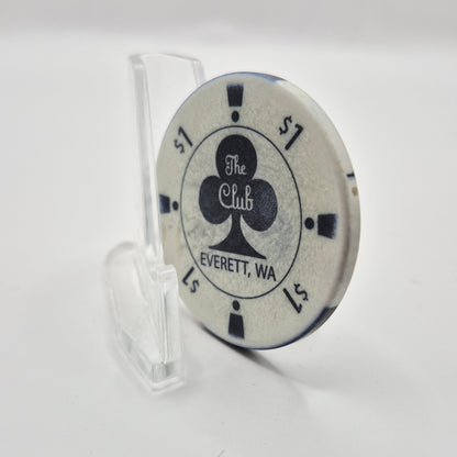 The Club Casino Card Room Everett Washington $1 Casino Chip