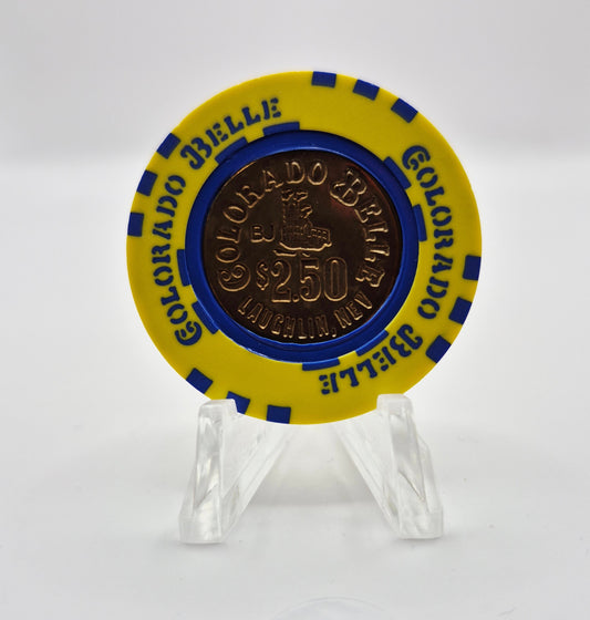 Colorado Belle Casino Laughlin Nevada 1997 $2.50 "Coin Inlay" Casino Chip N9503