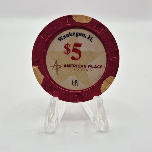 American Place Casino Waukegan Illinois 2025 $5 Casino Chip