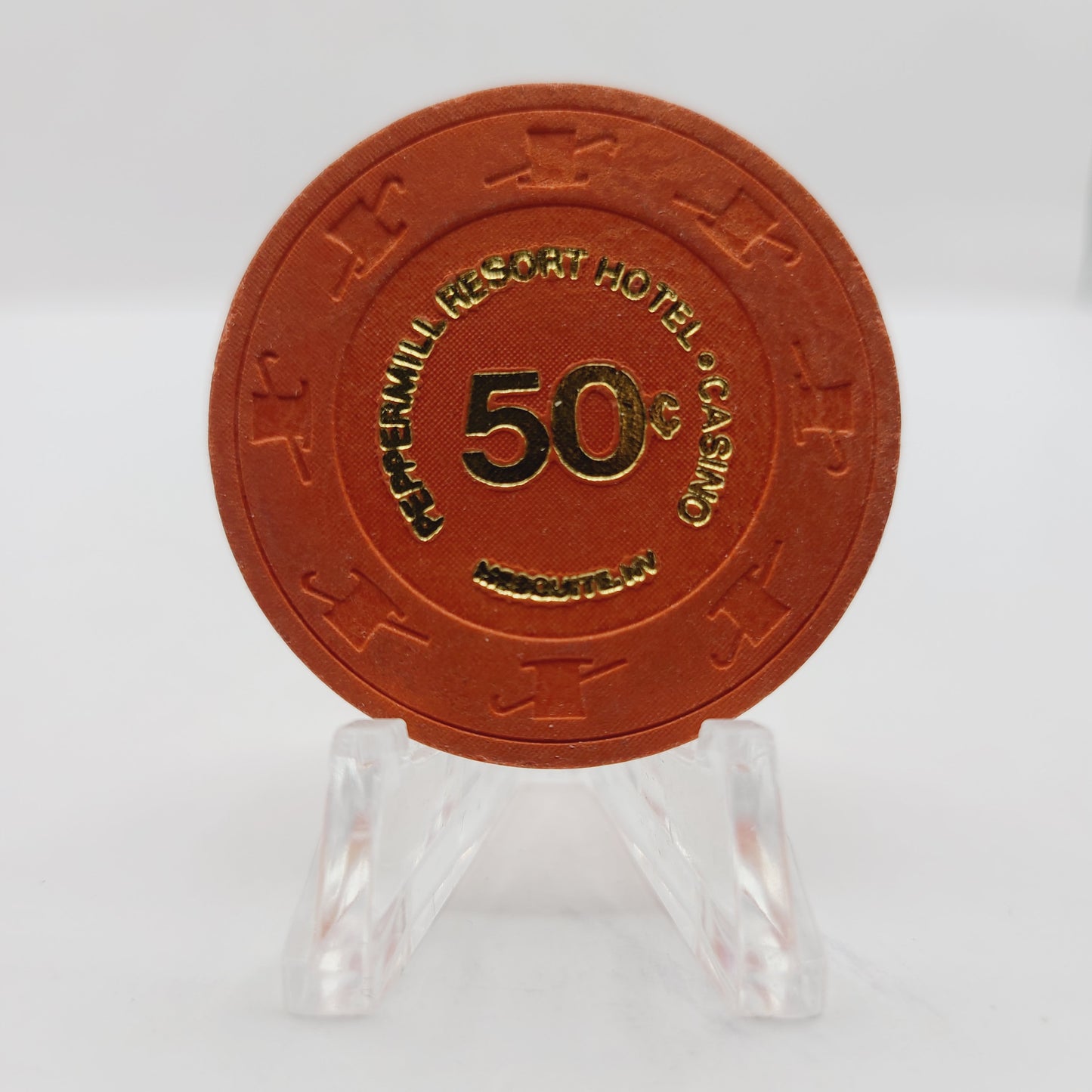 Peppermill Resort Hotel Casino Mesquite Nevada 1981 $.50 Casino Chip N2008