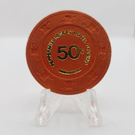 Peppermill Resort Hotel Casino Mesquite Nevada 1981 $.50 Casino Chip N2008