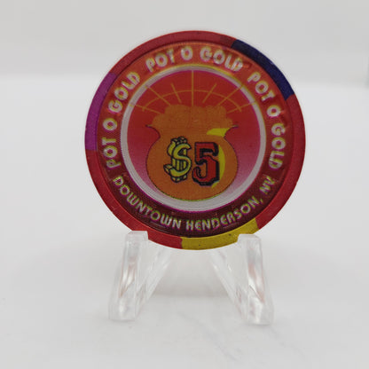 Pot "O" Gold Casino & Bingo Henderson Nevada 1996 $5 Casino Chip N8972