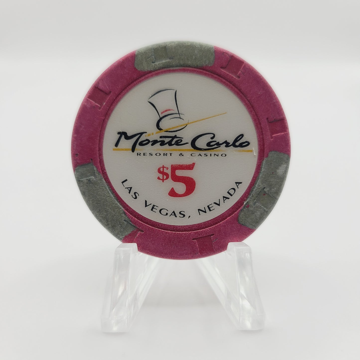 Monte Carlo Resort Casino Las Vegas Nevada 1996 $5 Casino Chip N8797 *Circulated