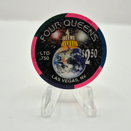 Four Queens Hotel Casino Las Vegas Nevada 1999 'MILLENNIUM' $2.50 Casino Chip V4178 Ltd 750