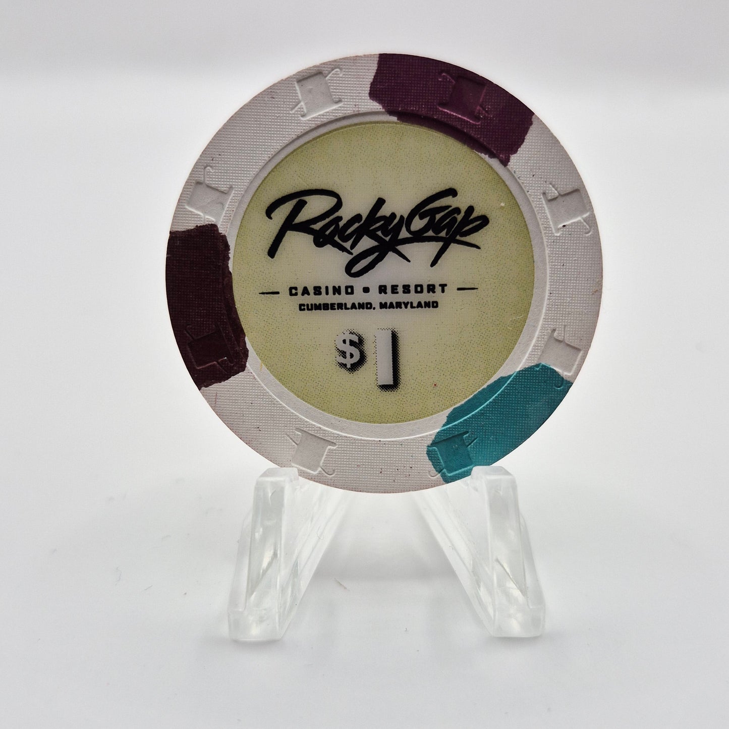 Rocky Gap Resort Casino Flinstone Maryland 2013 $1 Casino Chip