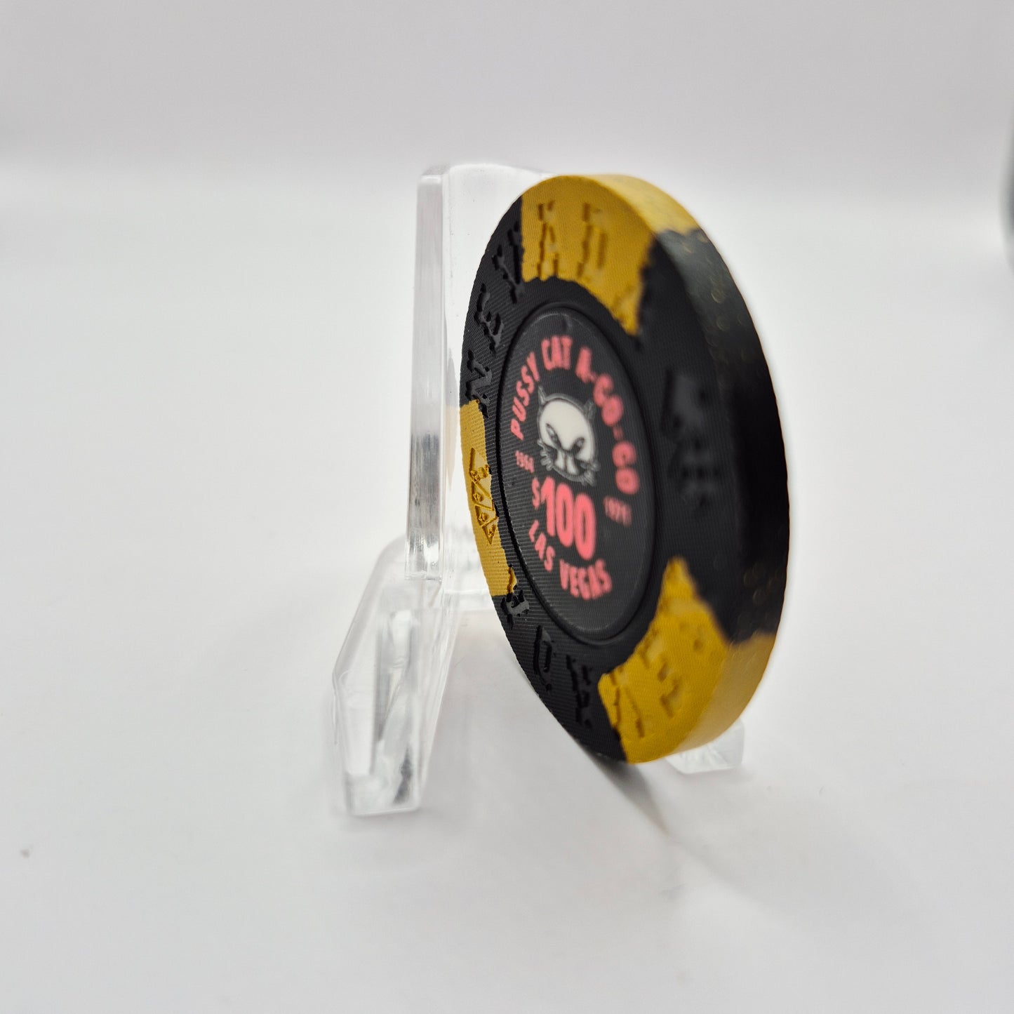 Pussycat a' Go-Go Casino Las Vegas Nevada "Fantasy" 1992 $100 Casino Chip N5976