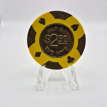 Top of the Vine Card Room Lebec California ""Brass Core" $2.50 Casino Chip