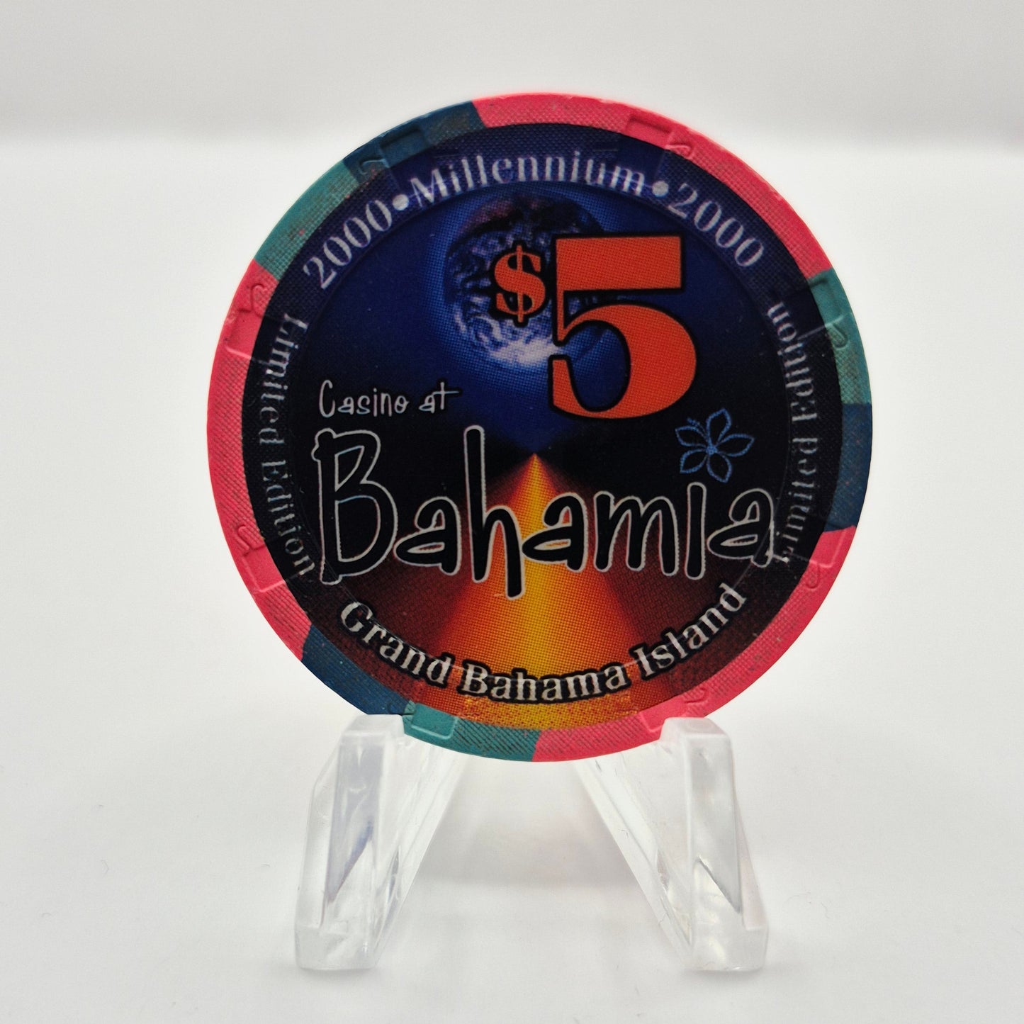 Bohamia Casino Freeport Bahamas 1999 Millennium $5 Casino Chip *Circulated