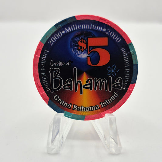 Bohamia Casino Freeport Bahamas 1999 Millennium $5 Casino Chip *Circulated