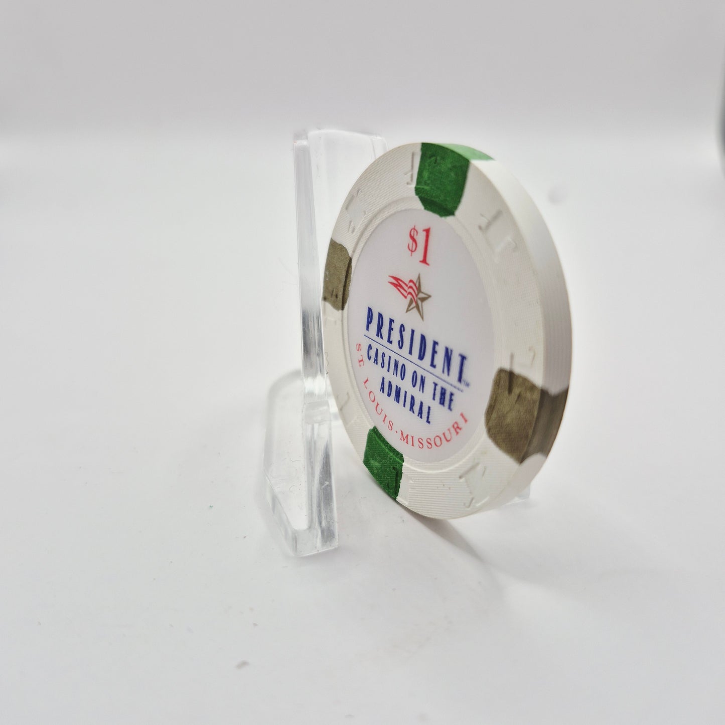 President "Riverboat: Casino St Louis Missouri $1 Casino Chip  *Backup Rack
