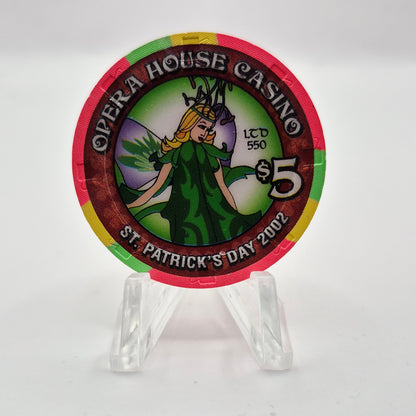 Opera House Casino Las Vegas Nevada 2002 'St Patrick's' Day $5 Casino chip V9271