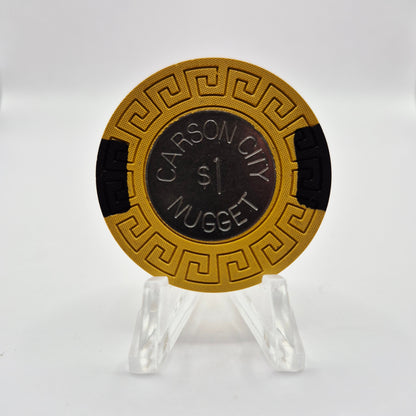 Nugget  (Carson City ) Carson City Nevada 1979 $1 Coin Inlay Casino Chip N4996