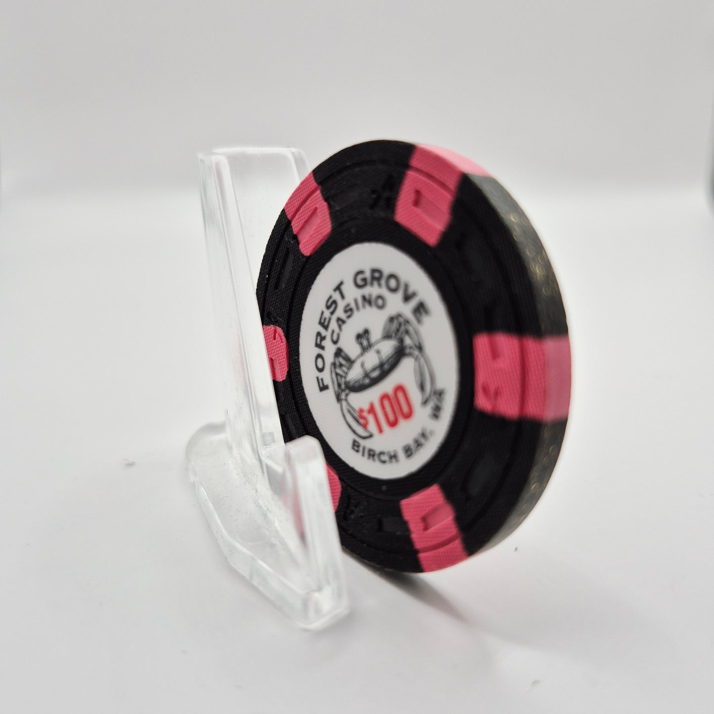 Forest Grove Casino 'Card Room' Birch Bay Washington $100 Casino Chip *UNC