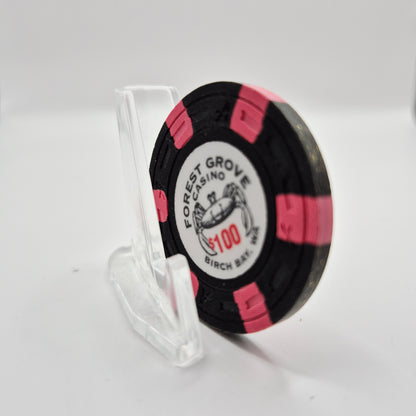 Forest Grove Casino 'Card Room' Birch Bay Washington $100 Casino Chip *UNC