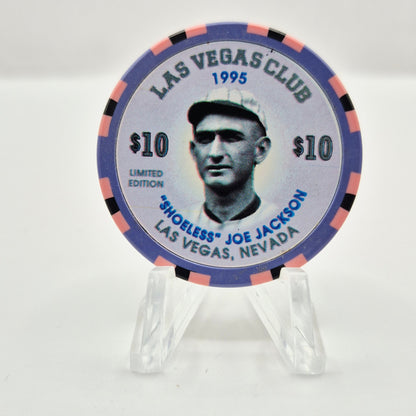 Las Vegas Club Casino Las Vegas Nevada 1995 'Shoeless Joe Jackson' $10 Casino Chip  N0442