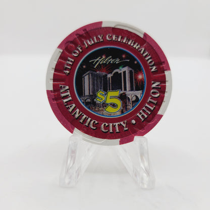 Atlantic City Hilton Atlantic City New Jersey "Independence Day" $5 Casino Chip