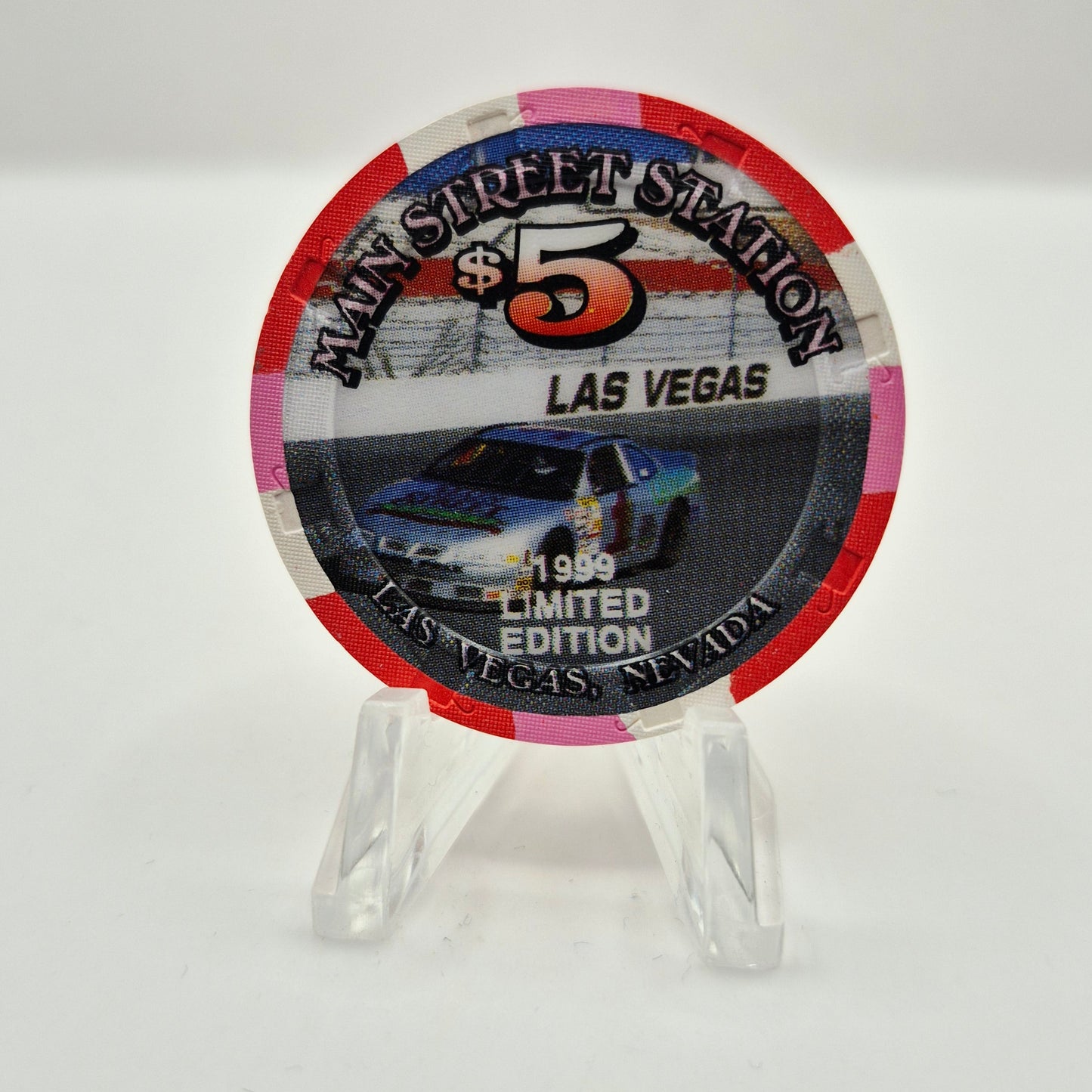 Main Street Station Hotel Casino Las Vegas Nevada 1999 'Richard Petty' $5 Casino Chip V2929