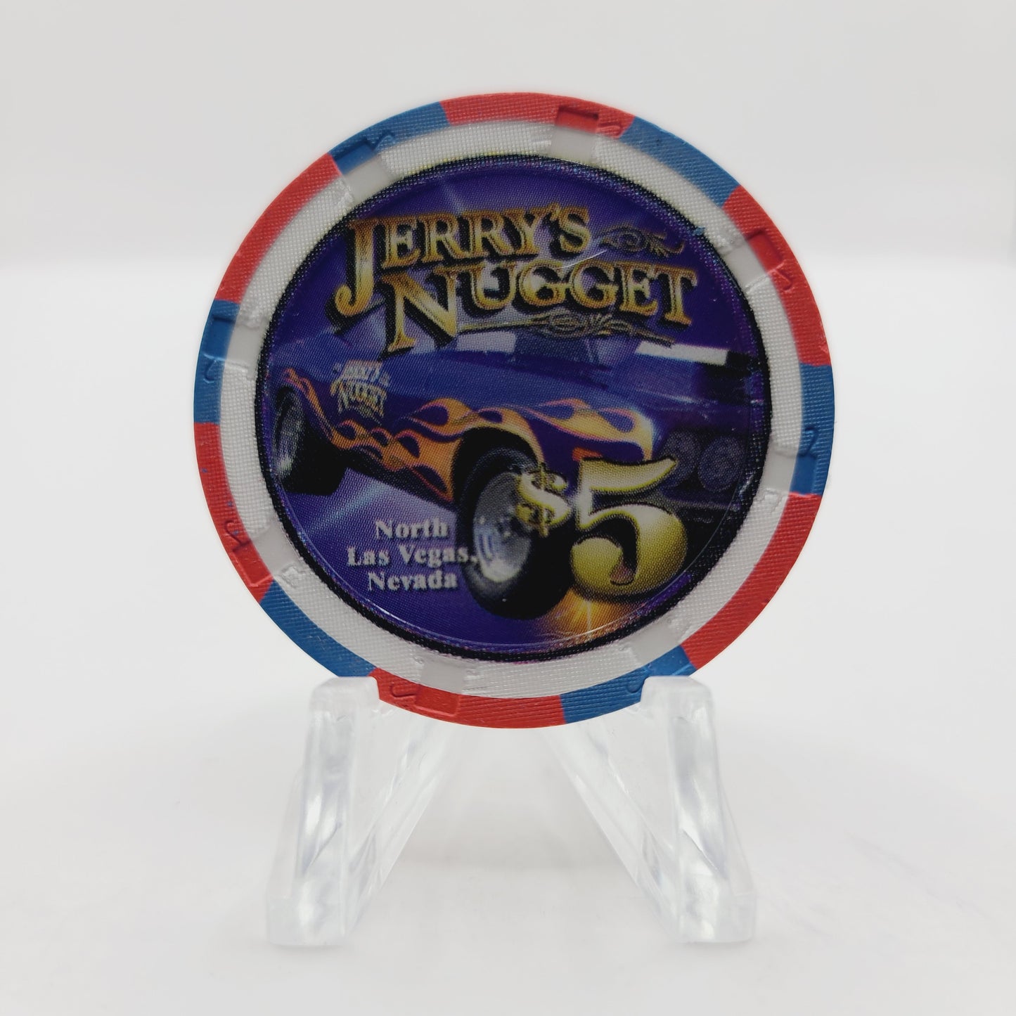 Jerry's Nugget Casino Las Vegas Nevada 2002 "Street Racer" $5 Casino Chip E1695 LTD 1000