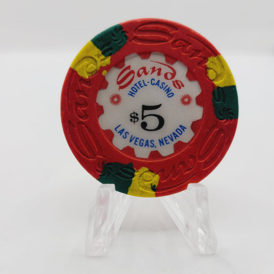 Sands Hotel Casino Las Vegas Nevada 1970's $5 Casino Chip N2126
