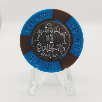 Pop's Oasis Casino Jean Nevada 1978 $1 Casino chip N2022