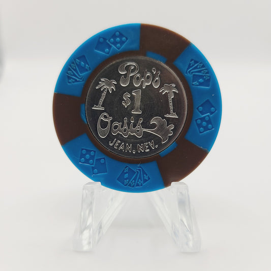 Pop's Oasis Casino Jean Nevada 1978 $1 Casino chip N2022