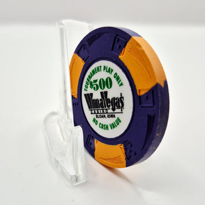 Winna Vegas Resort Casino Sloan Iowa $500 'TOURNAMENT PLAY ONLY' NCV Casino Chip