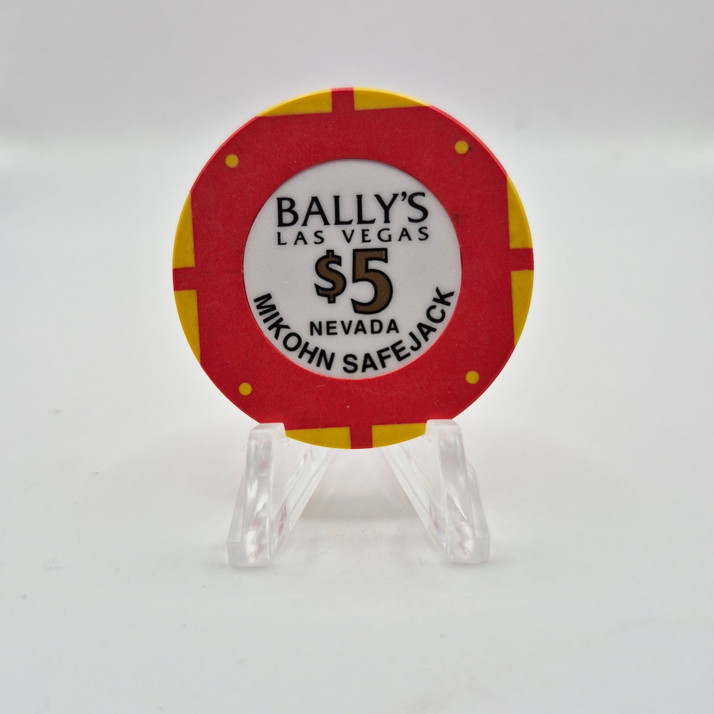 Bally's Hotel Casino Las Vegas Nevada 1996 'Mikohn Safejack' $5 Casino Chip N7966