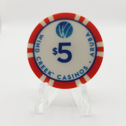 Wind Creek Crystal Casino Oranjestad Aruba $5 Casino Chip