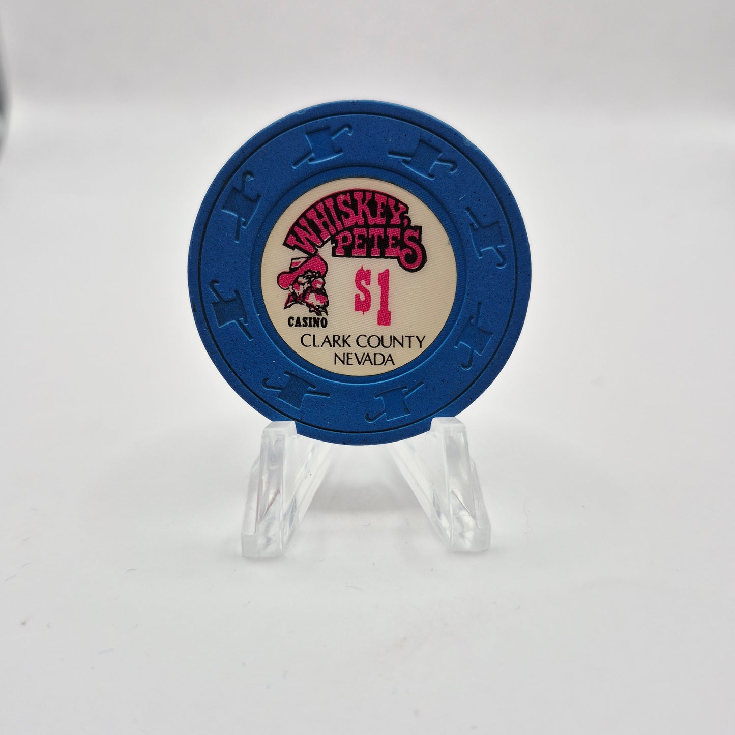 Whiskey Pete's Hotel Casino Primm Nevada "Clark County" 1980's $1 Casino Chip N2310.1