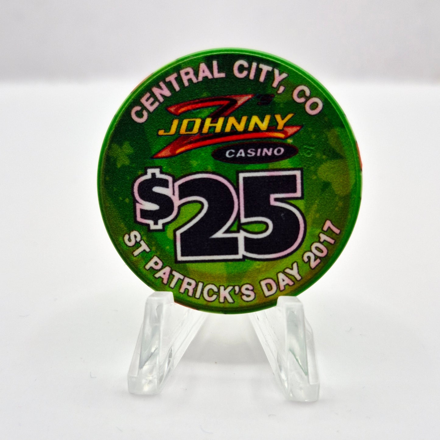 Johnny Z's Casino Central City Colorado 'St Patrick's Day 2017' $25 Casino Chip