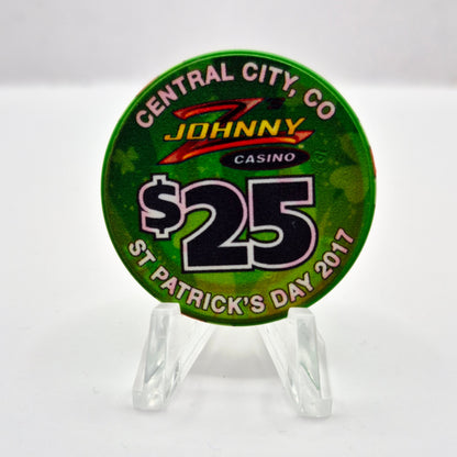 Johnny Z's Casino Central City Colorado 'St Patrick's Day 2017' $25 Casino Chip
