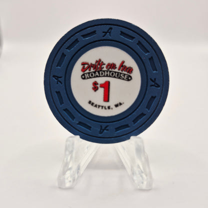 Drift On Inn Roadhouse Casino Shoreline Washington $1 Casino Chip *SHARP