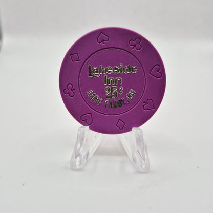 Lakeside Inn and Casino Lake Tahoe Nevada 1990 $.25 Casino Chip N0267