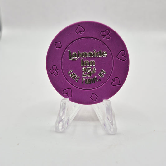 Lakeside Inn and Casino Lake Tahoe Nevada 1990 $.25 Casino Chip N0267